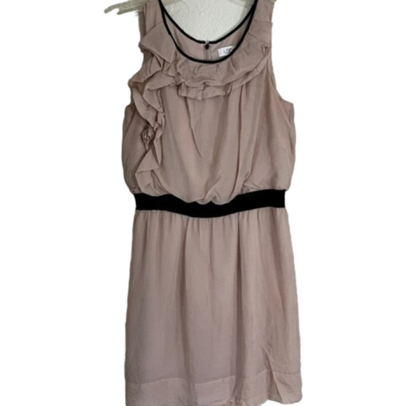LOFT Dresses & Skirts - 𝅺LOFT Pale Pink Ruffled Silk Dress Size 6